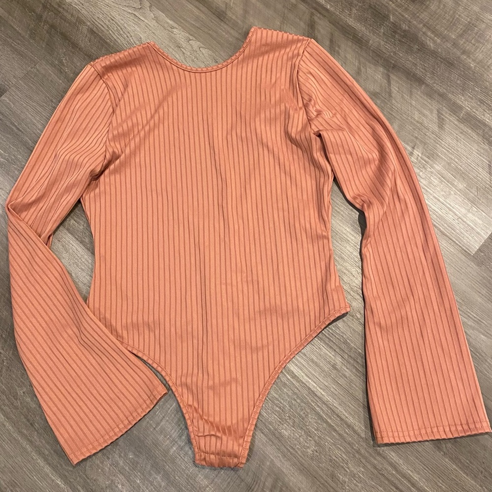 Long Sleeved Low Back Ribbed Bodysuit